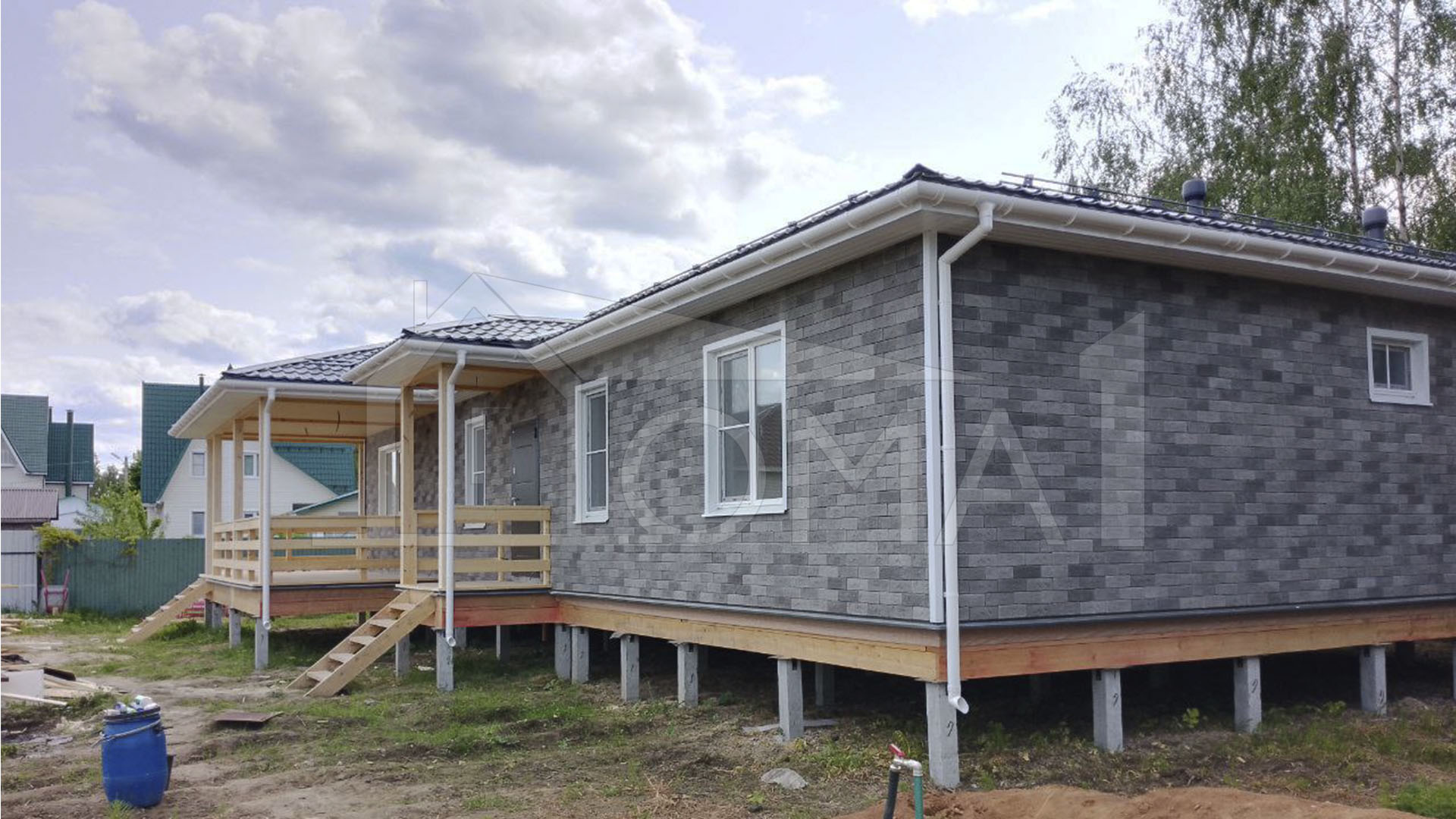 Каркасный дом с 5 спальнями - 19,2х14,0 м