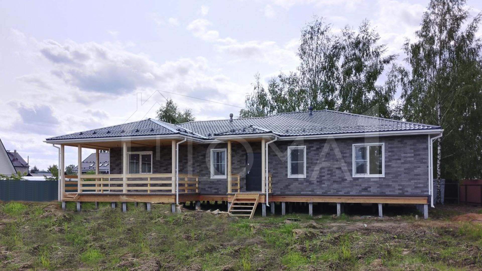 Каркасный дом с 5 спальнями - 19,2х14,0 м