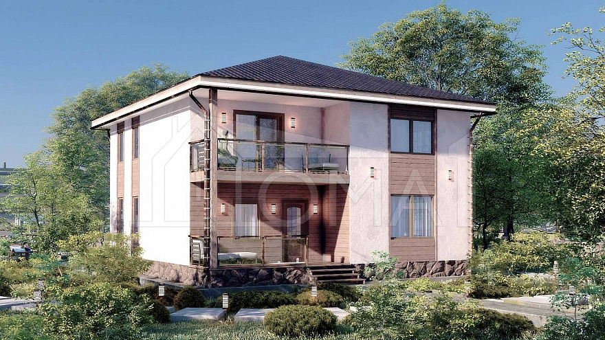 Проект каркасного дома Ницца-maxi Площадь 231 м² Цена 6 817 498 ₽ - Строительная компания Дома 1 - Изображение №1
