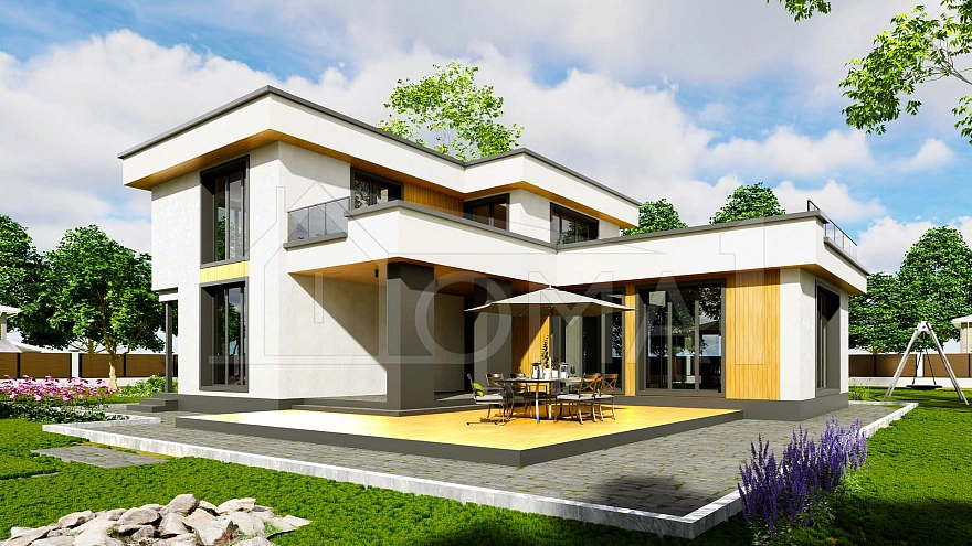 Проект каменного дома Калгари Площадь 263 м² Цена 15 227 520 ₽ - Строительная компания Дома 1 - Изображение №2