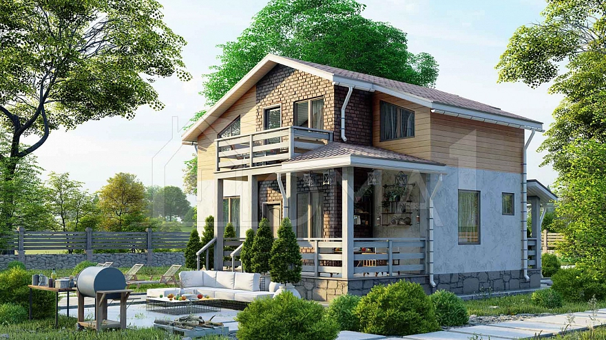 Проект дома из СИП-панелей Ковров Площадь 144 м² Цена 4 060 750 ₽ - Строительная компания Дома 1 - Изображение №3