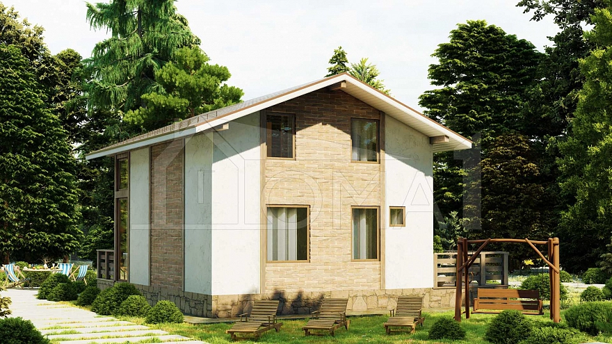Проект каменного дома Кинешма Площадь 128 м² Цена 7 594 277 ₽ - Строительная компания Дома 1 - Изображение №2