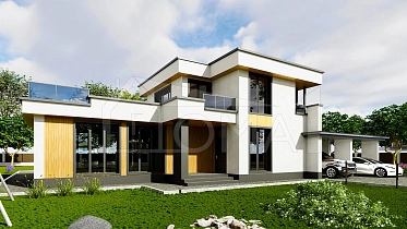 Проект Каменный дом Калгари Площадь 263 м² Цена 15 227 520 ₽ - Строительная компания Дома 1