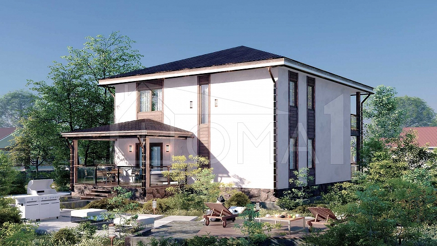 Проект каркасного дома Ницца-maxi Площадь 231 м² Цена 6 817 498 ₽ - Строительная компания Дома 1 - Изображение №4