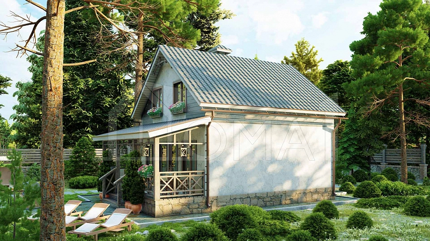 Проект каменного дома Садбери оптима Площадь 93 м² Цена 6 026 700 ₽ - Строительная компания Дома 1 - Изображение №7
