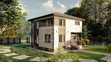 Проект Дом из СИП-панелей Ницца 8x8 Площадь 128 м² Цена 3 676 833 ₽ - Строительная компания Дома 1