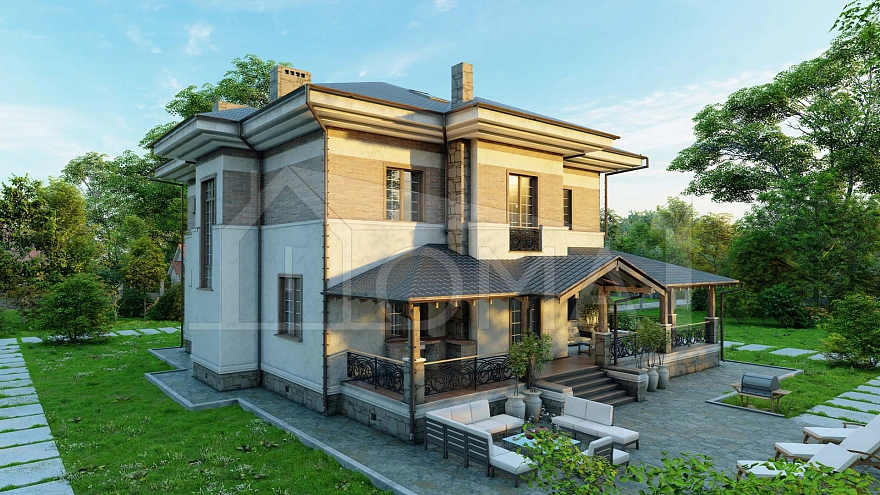 Проект каменного дома Неаполь Площадь 373 м² Цена 18 706 043 ₽ - Строительная компания Дома 1 - Изображение №1