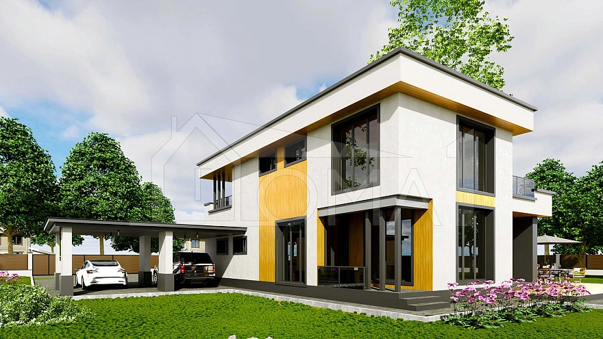Проект каменного дома Калгари Площадь 263 м² Цена 15 227 520 ₽ - Строительная компания Дома 1 - Изображение №4