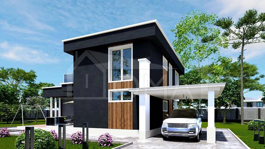 Проект дома из СИП-панелей Ванкувер Площадь 226 м² Цена 7 369 408 ₽ - Строительная компания Дома 1 - Изображение №2