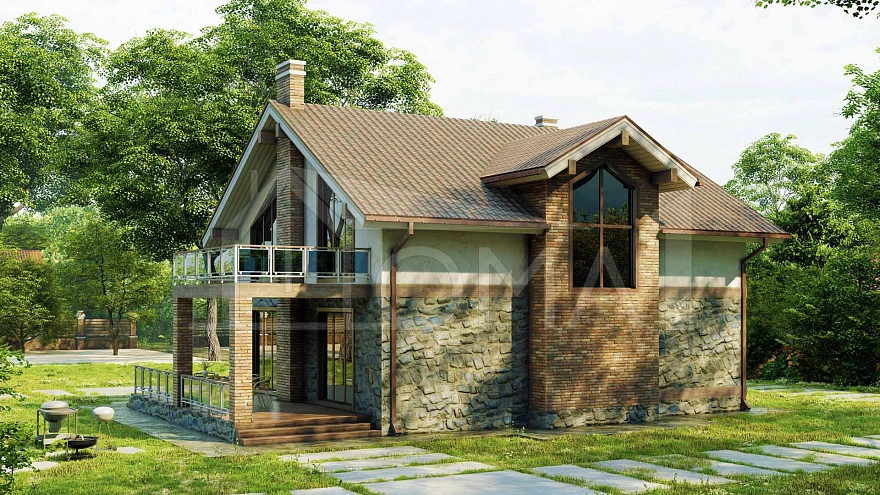 Проект каменного дома Манчестер-237 Площадь 237 м² Цена 10 648 854 ₽ - Строительная компания Дома 1 - Изображение №2