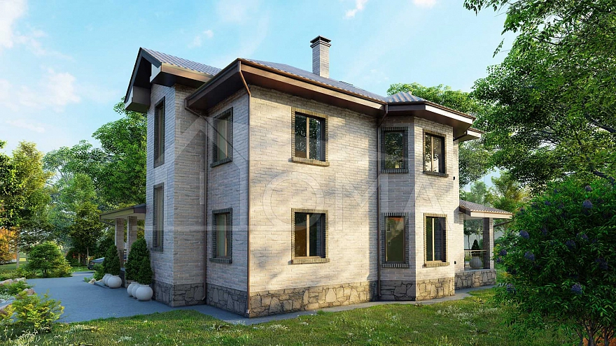 Проект каменного дома Роттердам Площадь 272 м² Цена 13 148 428 ₽ - Строительная компания Дома 1 - Изображение №2