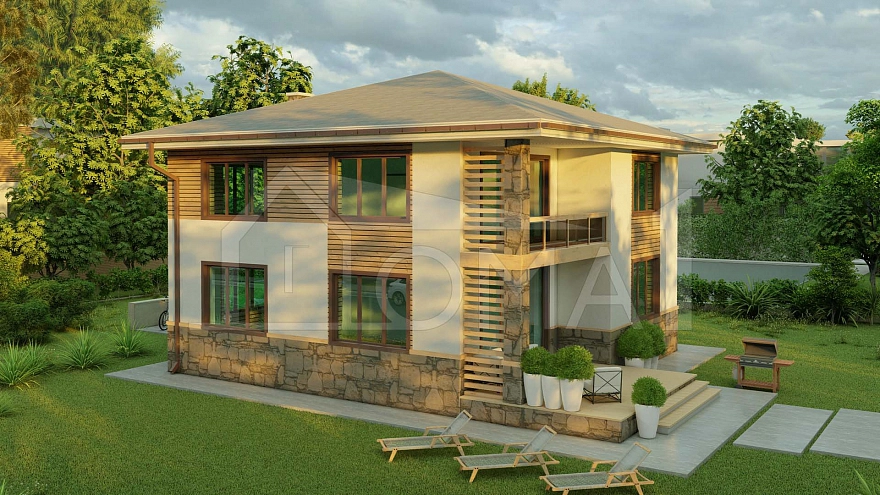 Проект каменного дома Ницца 10х10 Площадь 206 м² Цена 10 501 503 ₽ - Строительная компания Дома 1 - Изображение №7