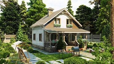 Проект Дом из СИП-панелей Садбери-оптима Площадь 100 м² Цена 2 663 738 ₽ - Строительная компания Дома 1