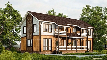 Проект Каркасный дом Тобольск Площадь 256 м² Цена 8 014 423 ₽ - Строительная компания Дома 1
