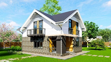 Проект Дом из СИП-панелей Виго Площадь 147 м² Цена 4 058 694 ₽ - Строительная компания Дома 1