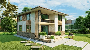 Проект Каменный дом Ницца 10х10 Площадь 206 м² Цена 10 501 503 ₽ - Строительная компания Дома 1